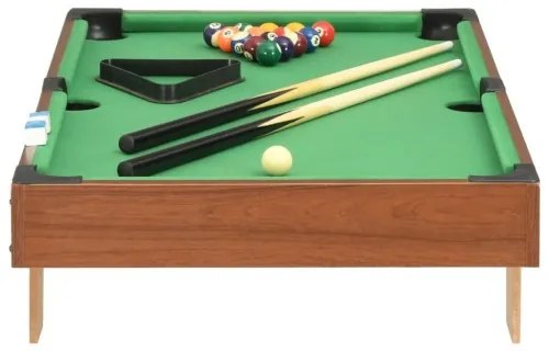 vidaXL 3-stopový mini gulečníkový stôl hnedý a zelený 92x52x19 cm-
