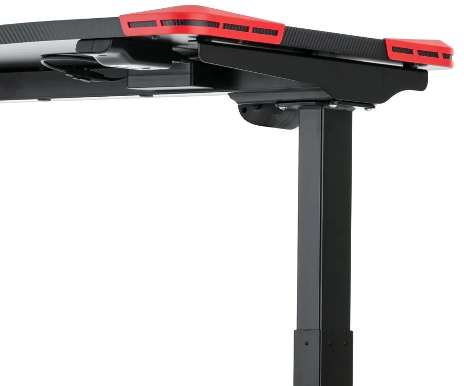 Výškovo nastaviteľný stôl OfficeTech Game, 120 x 60 cm, čierna