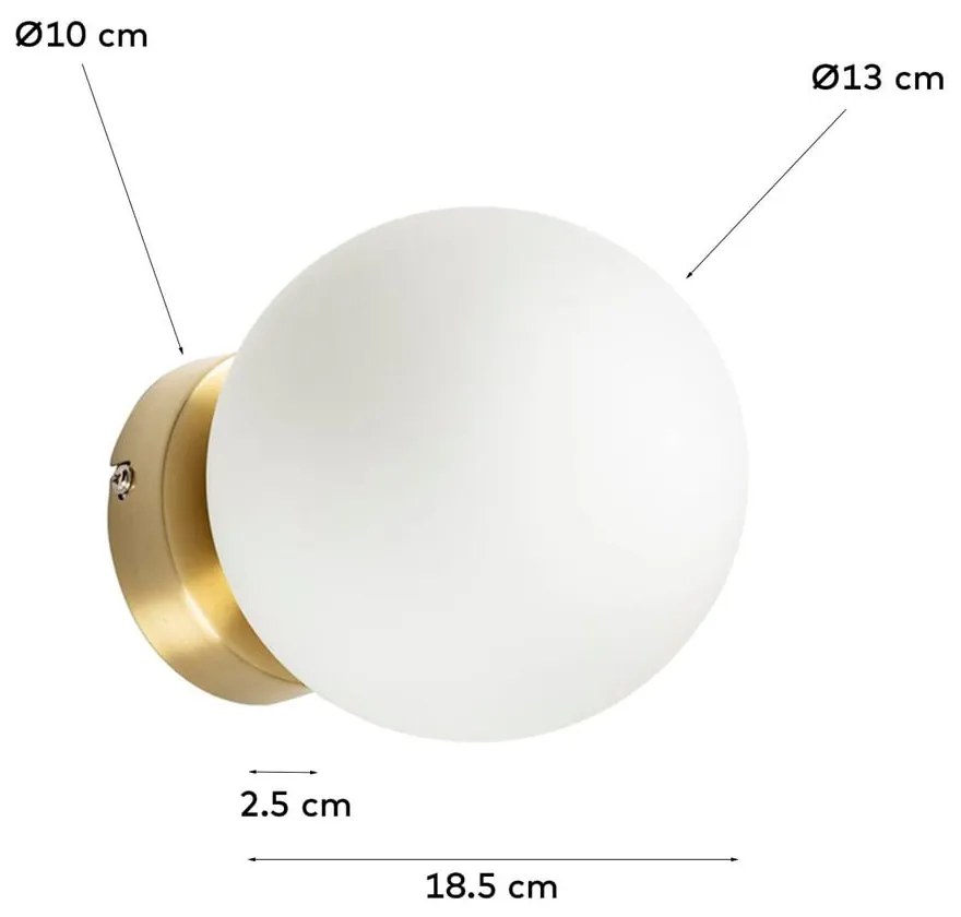Nástenné svietidlo v zlatej farbe ø 13 cm Mahala - Kave Home