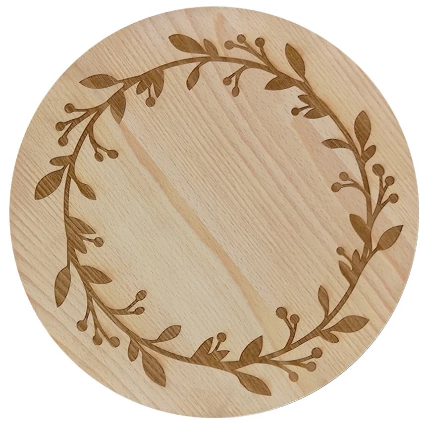 AMADEA Drevená otočná doštička s gravírom, masívne drevo, 30 cm