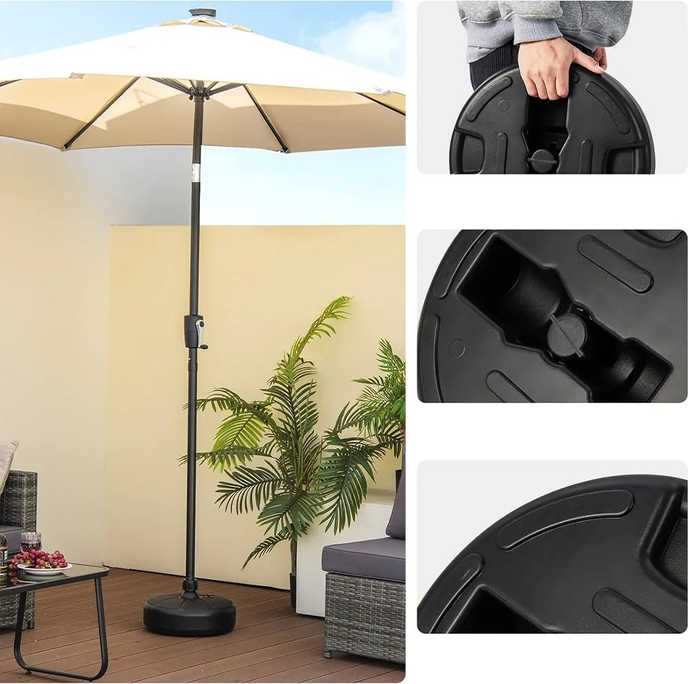 Stojan na slnečník plniteľný vodou alebo pieskom