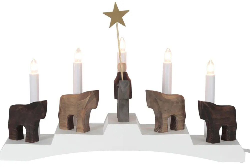 Star trading candlestick "Staffans F?lar", 5-lights, Material: drevo ca. 29 cm x 45 cm fou