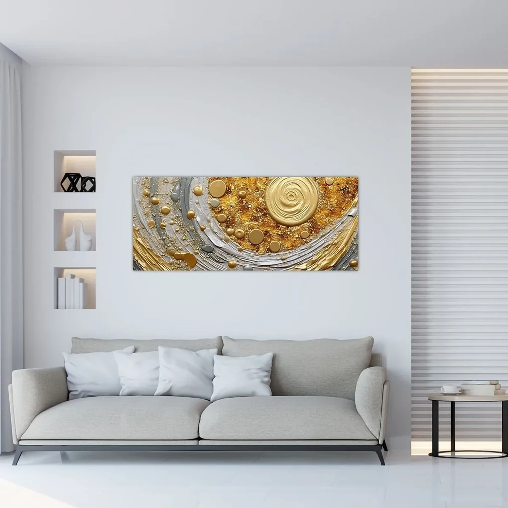 Obraz - Zlaté textúrovanie (120x50 cm)