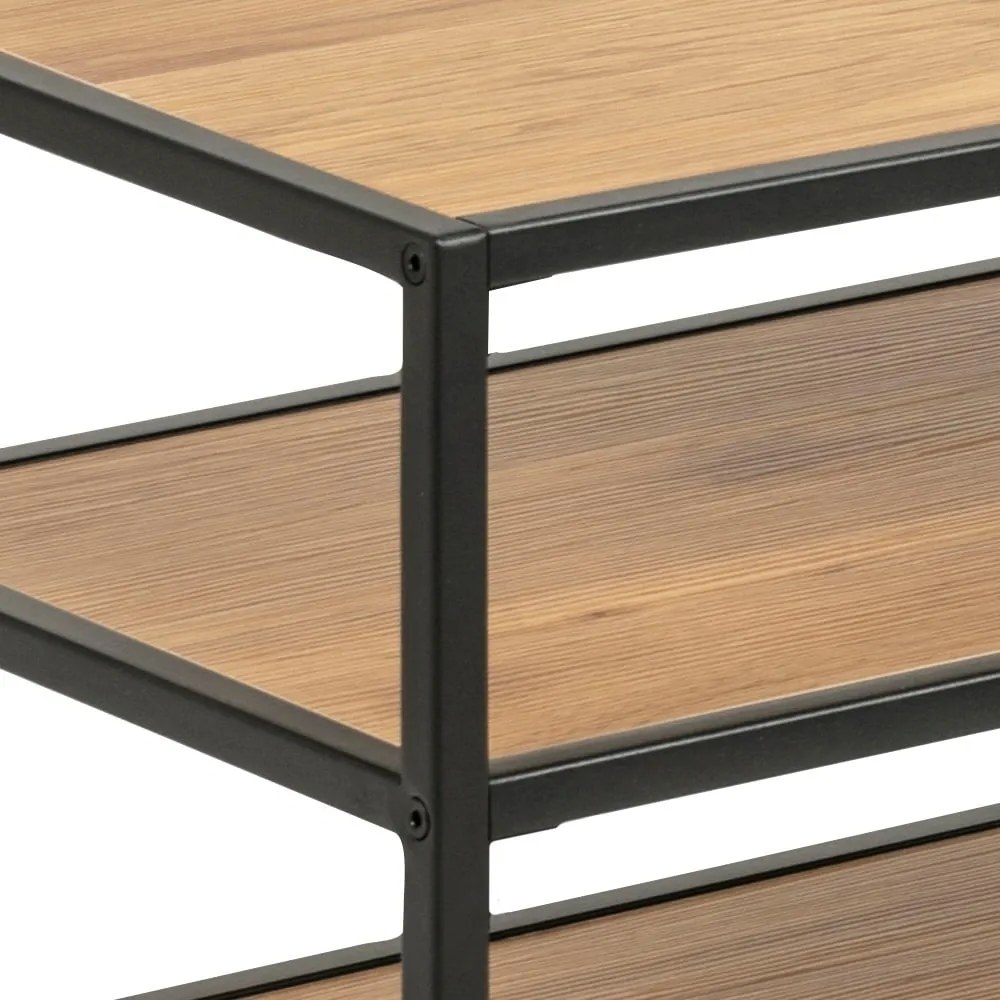 TV stolík v dekore duba v čierno-prírodnej farbe 120x46 cm Seaford – Actona
