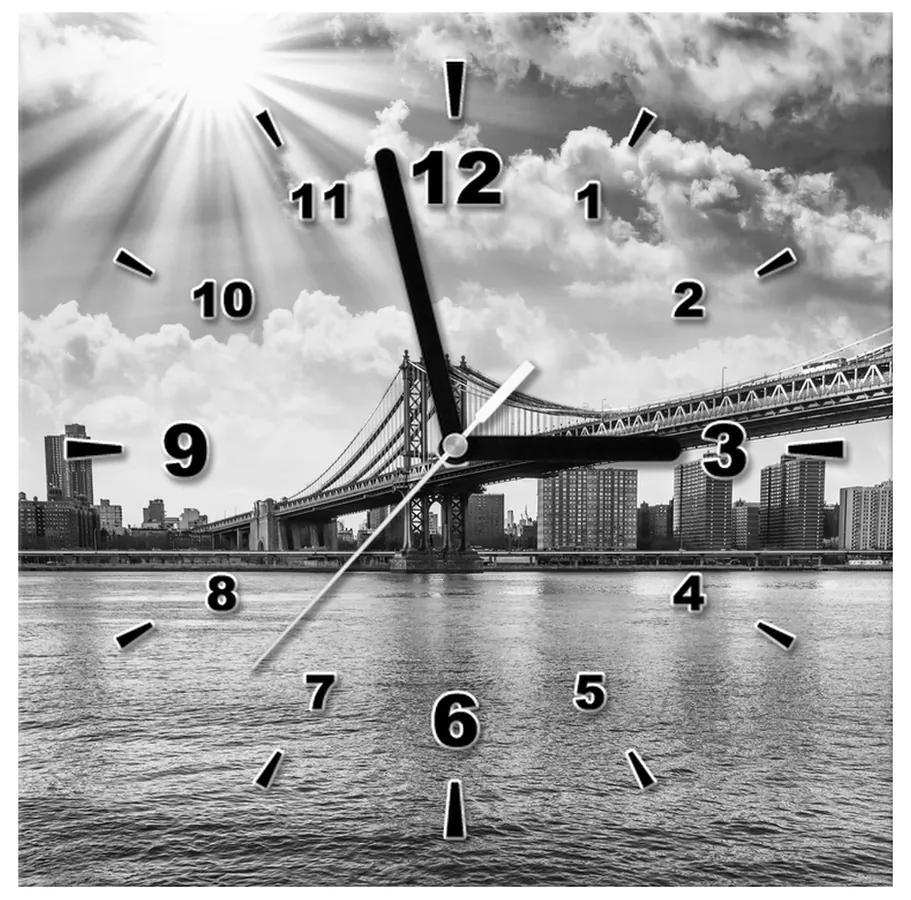 Gario Obraz s hodinami Brooklyn New York Rozmery: 100 x 40 cm