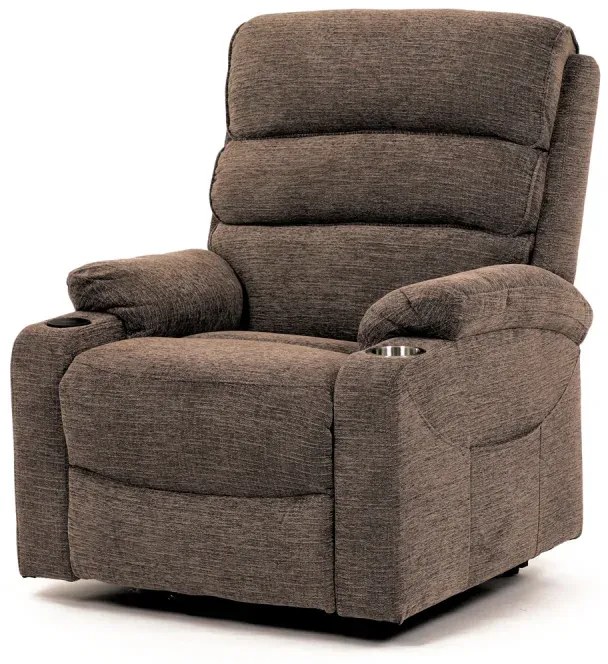 Křeslo polohovací elektrické, 1 motor, krémová látka, bezdrátové nabíjení pro mobilní telefon