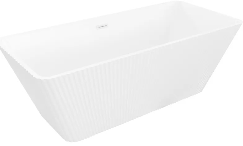 Mexen Tava, voľne stojaca ryhovaná vaňa 170 x 75 cm, biela lesklá, biely prepad, 52851707500-20