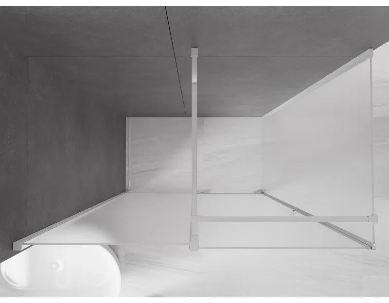 Mexen Velar, sprchový kút s posuvnými dverami 140 x 85 cm, 8mm sklo námraza, chrómová, 871-140-085-31-01