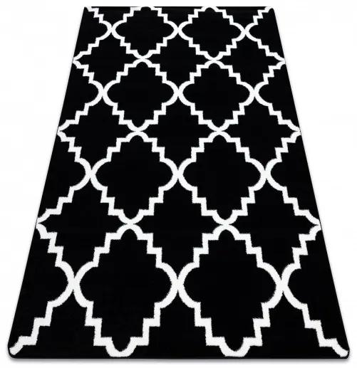 Kusový koberec SKETCH LUKE čierny / biely trellis
