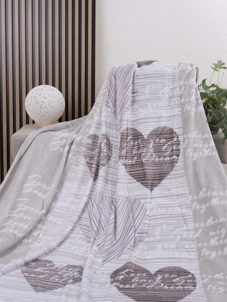 Deka mikroplyš 150 × 200 cm – Selina sivohnedé