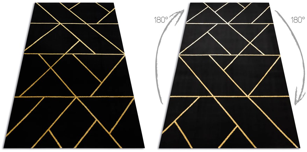 Koberec EMERALD exkluzívny 1012 glamour, geometrický čierno / zlatý