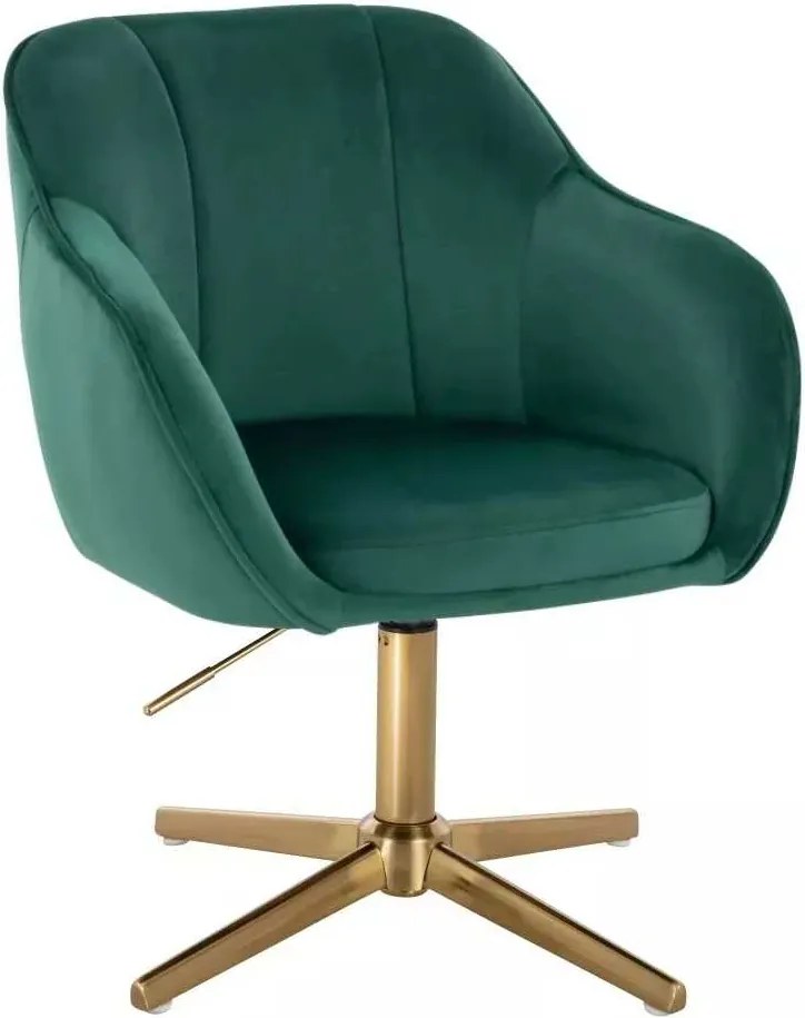 LuxuryForm DESIGN Stolička AVOLA VELUR na zlatom kríži - zelená
