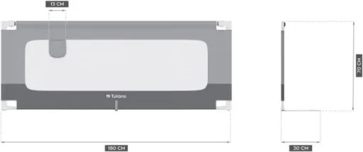 Bezpečnostná zábrana na posteľ Cover 48 sivá 180 cm