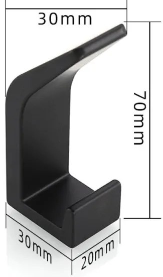 Sada piatich vešiakov OMNOS čierna (5 ks)