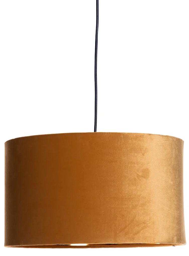 Moderné závesné svietidlo žlté so zlatom 40 cm - Rosalina