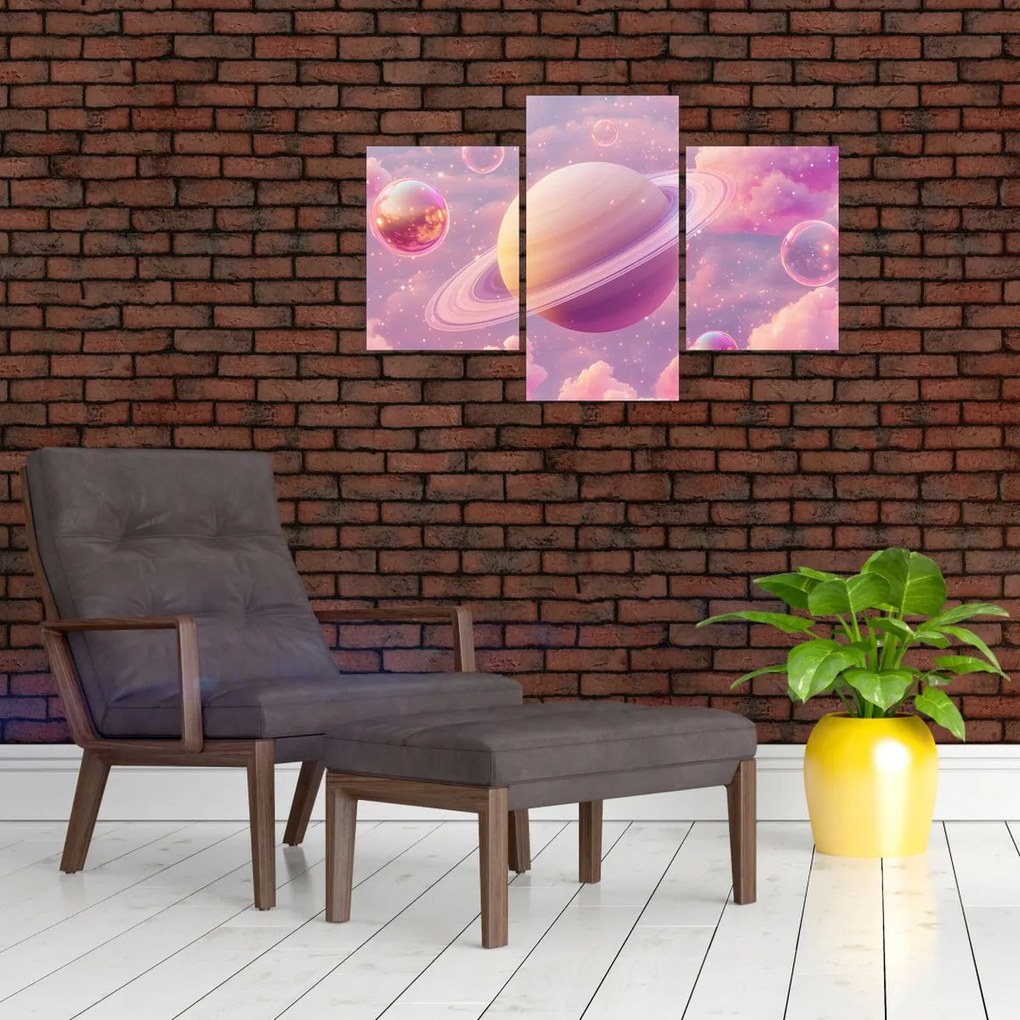 Obraz - Ružová planéta (90x60 cm)