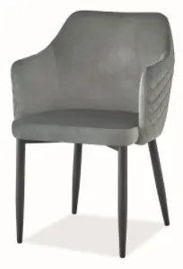 Jedálenská stolička ASTOR Velvet Farba: Sivá