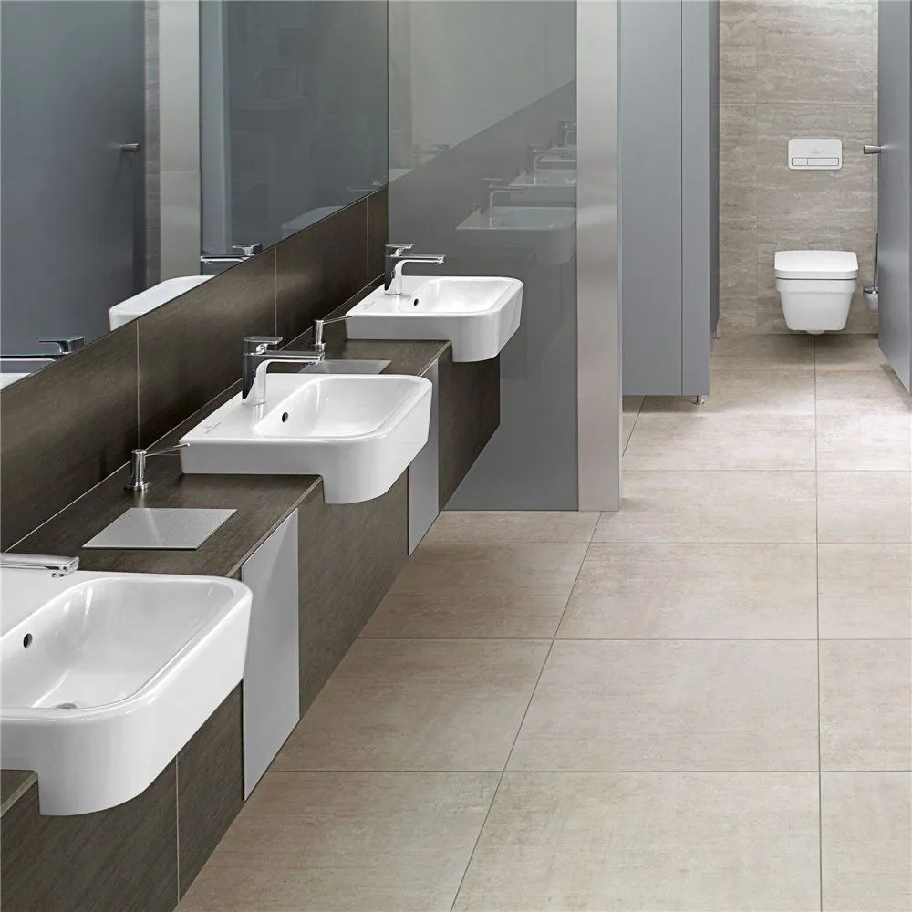 VILLEROY & BOCH Architectura polozápustné umývadlo s otvorom, s prepadom, 550 x 430 mm, biela alpská, 41905501