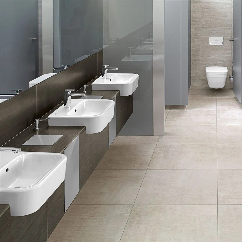 VILLEROY &amp; BOCH Architectura polozápustné umývadlo s otvorom, s prepadom, 550 x 430 mm, biela alpská, 41905501