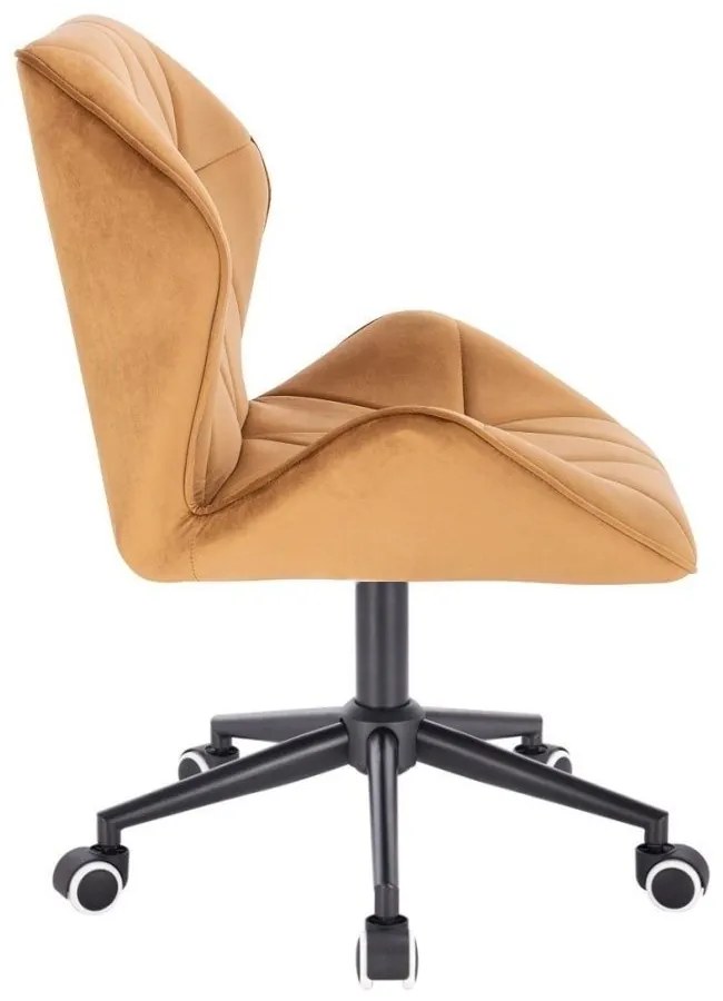 LuxuryForm DESIGN Stolička MILANO MAX VELUR na čiernej podstave s kolieskami - hnedá