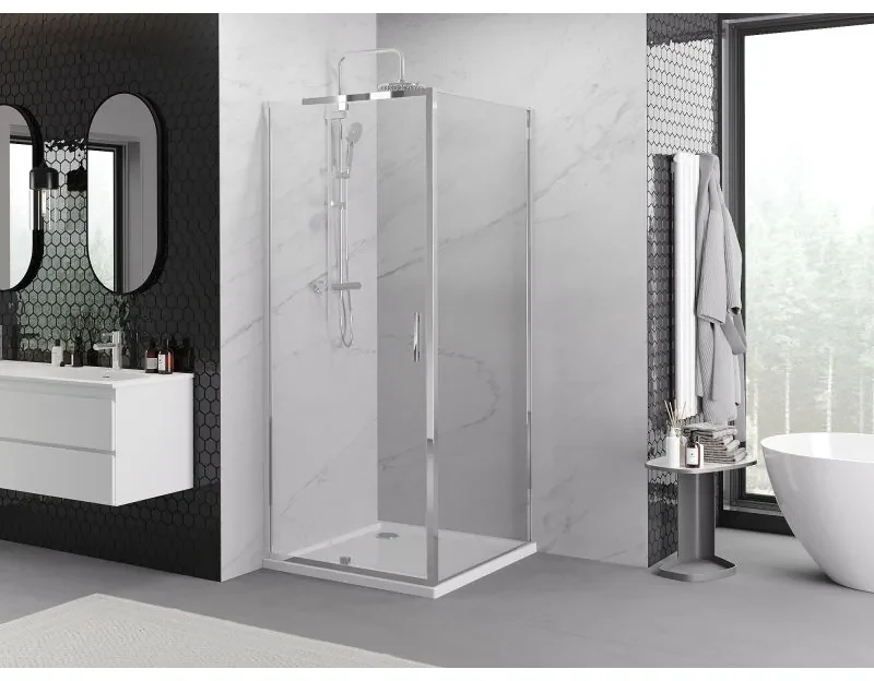 Mexen Exo, sprchovací kút s krídlovými dverami 95 x 95 cm, 6mm číre sklo, chrómový profil, 819-095-095-01-00