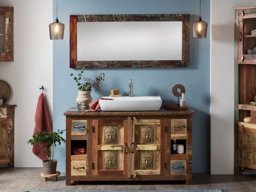 furniture-nabytek.cz - Koupelnová sestava Sumana II z masivního dřeva, lakovaná, hnědá