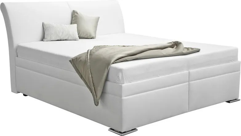 Posteľ Dezra 180x200 cm, biela ekokoža