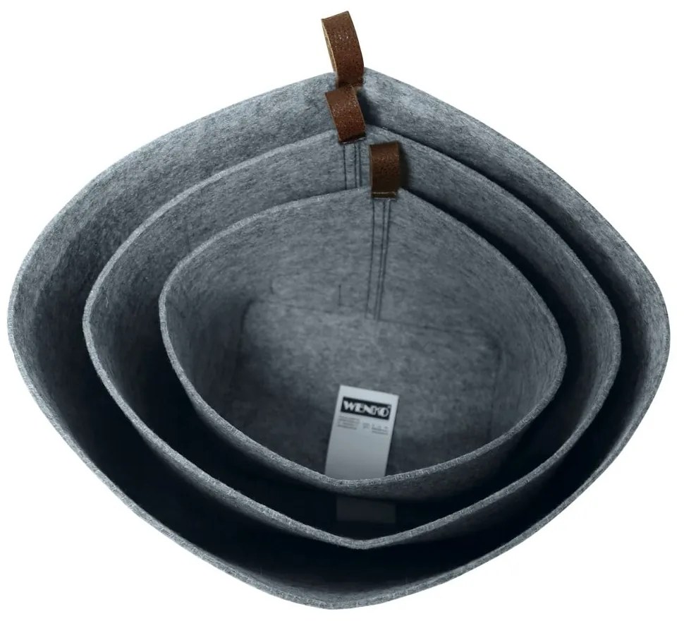 Sivý textilný organizér Wenko Felt, 24 x 16 cm