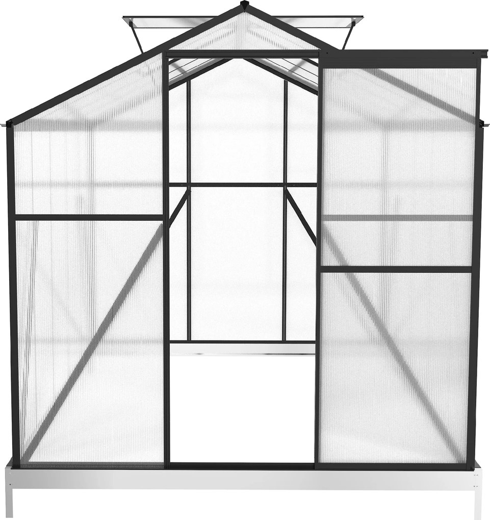 Skleník so základňou BestBerg BBGH‑1006B / 5,95 m² / 313 × 190 × 194 cm / čierna