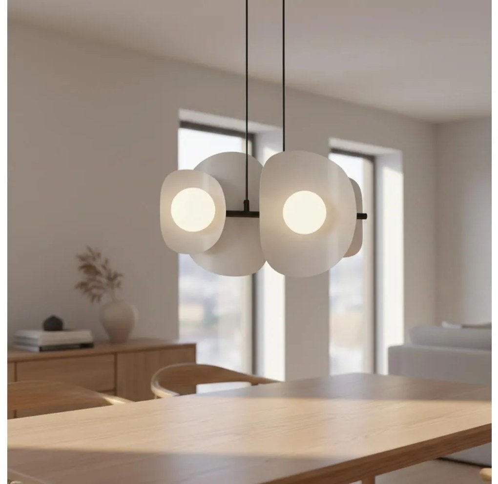 Luster na lanku ELEMENTI 4xG9/8W/230V sivá