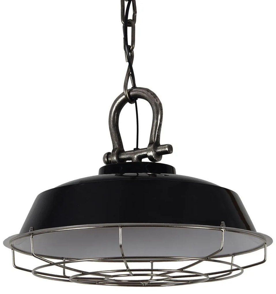 Čierne závesné kovové svetlo Milan black - Ø 36*30 cm