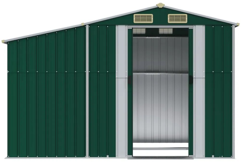 Záhradná kôlňa zelená 277x192,5x179 cm pozinkovaná oceľ