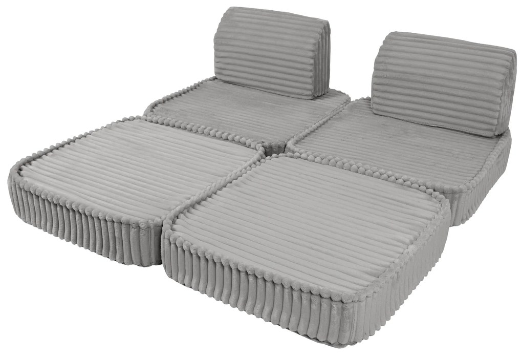 MeowBaby® Churros detská pohovka Basic, Moon Dust Grey