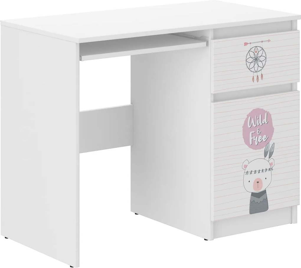 Wooden Toys Detský písací stôl N-33 MEDVEDÍK INDIÁN