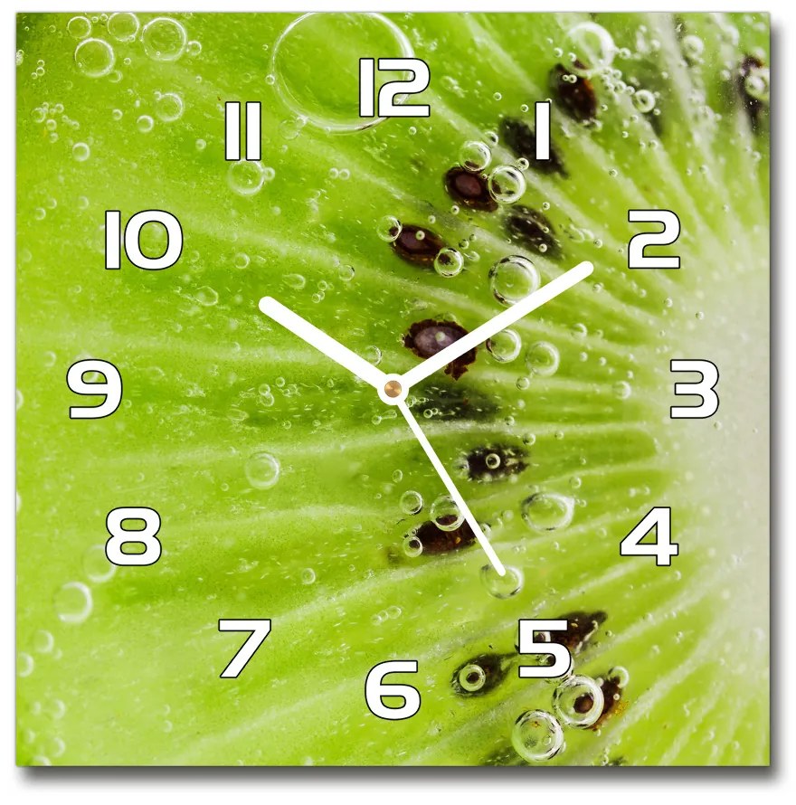 Sklenené nástenné hodiny štvorec Kiwi pl_zsk_30x30_f_67162624