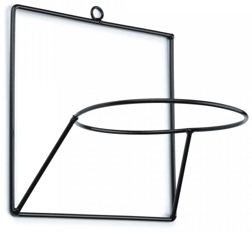 Nástenný stojan na kvetináče LOFT čierny