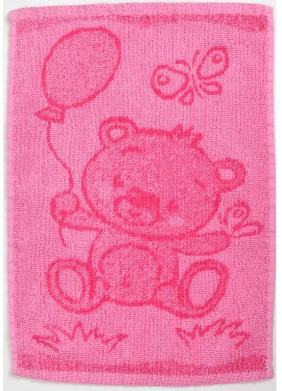 Detský uterák BEBÉ medvedík ružový 30x50 cm