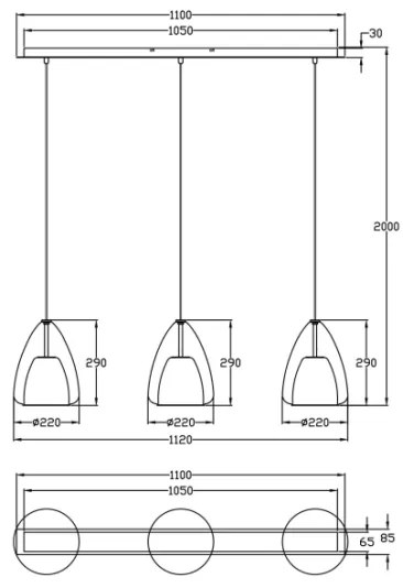 Fabas Luce 3673-48-125 - Luster na lanku BRITTON 3xE27/40W/230V zlatá