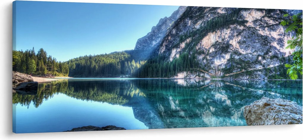 Obraz vysokohorského jazera (120x50 cm)