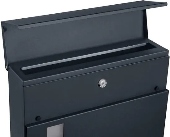 Poštová schránka s držiakom na noviny, antracitovo sivá