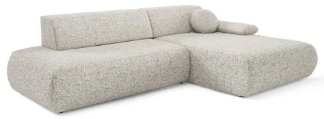 Rohová rozkladacia sedacia súprava do L s úložným priestorom PRATO pravá béžová