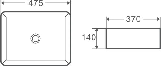 Hydroland Keramické umývadlo na dosku Enea 47,5x37 cm, biele