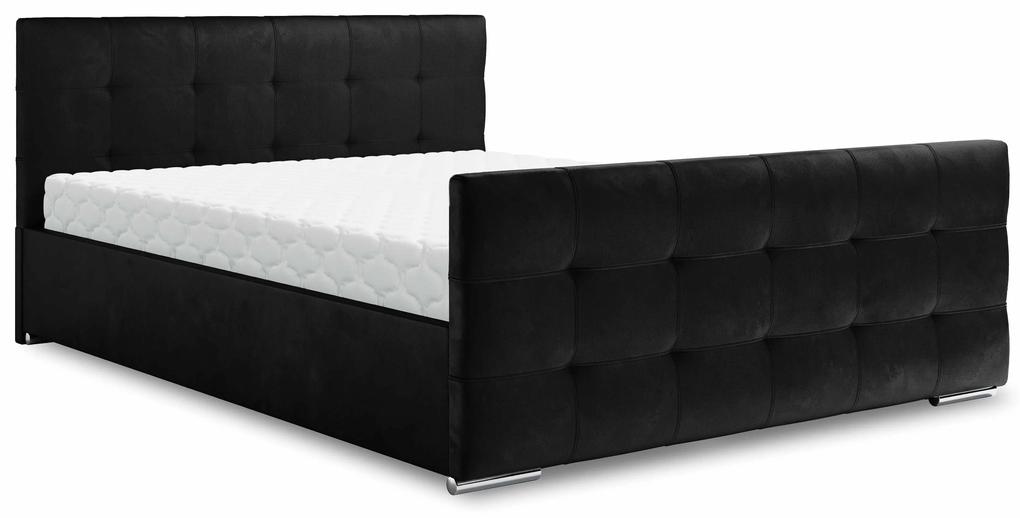 Manželská posteľ 180 cm Billie (čierna) (s roštom a úložným priestorom). Vlastná spoľahlivá doprava až k Vám domov. 1046832
