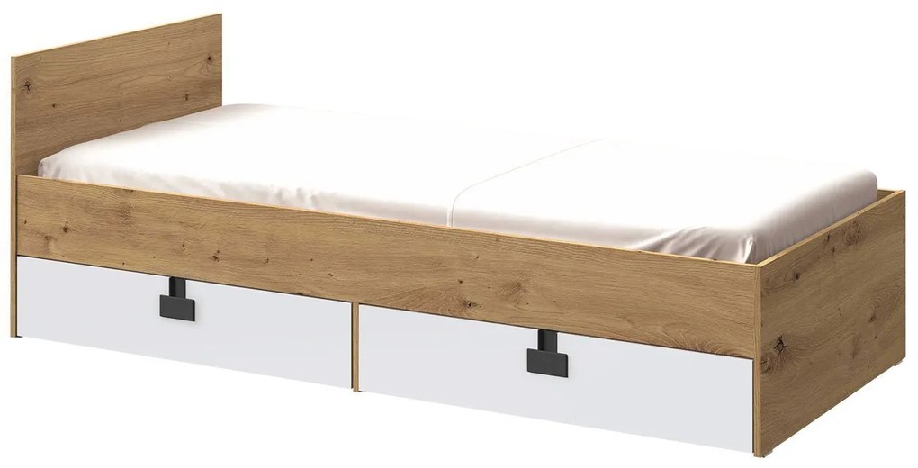Posteľ pre mládež Tikrote TE14, Farby: dub artisan / sivý lesk