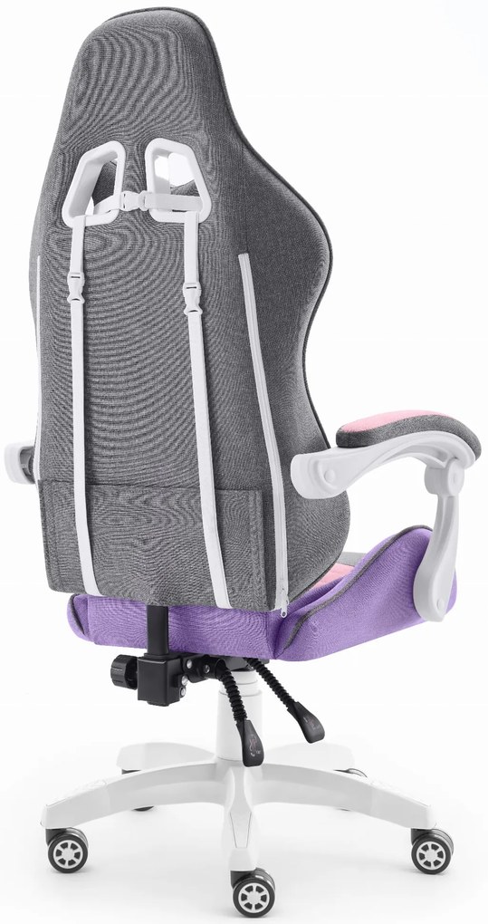 Herná stolička RAINBOW RUŽOVÁ-FIALOVÁ-MÄTOVÁ-SIVÁ LÁTKA