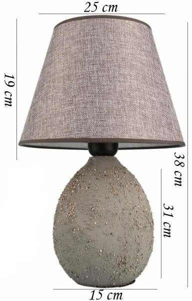 Stolná lampa RAMZES 1xE27/40W/230V šedá