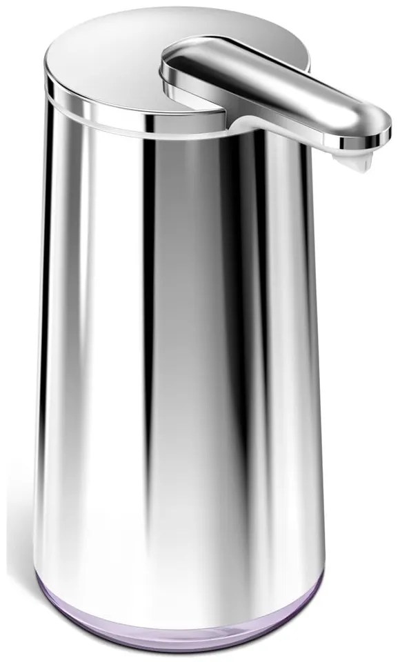Automatický oceľový dávkovač mydla v striebornej farbe 266 ml - simplehuman