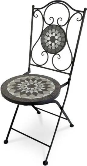 Sconto Záhradná stolička US1007 čierna/mozaika
