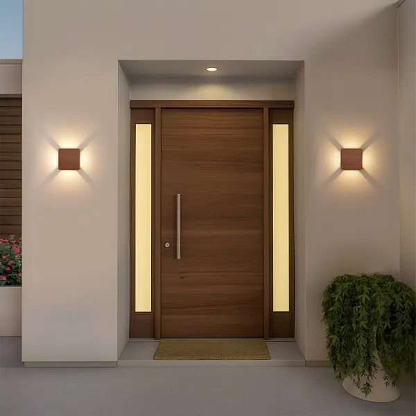 Brilagi - LED vonkajšie nástenné svietidlo QUADRAY LED/6W/230V v dekore dreva IP54