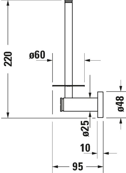Duravit 99154600 - Držiak toaletného papiera D-CODE matná čierna